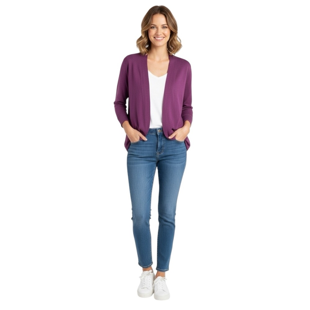Stitch Fix. Revolution Purple Cardigan Sweater Lightweight Open-Front